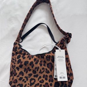 BAGGU Mini Nylon Shoulder Bag Leopard (UO Exclusive) NWT